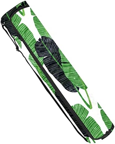 Saco de transportador de tapete de ioga verde tropical de folhas com alça de ombro de ioga bolsa de ginástica