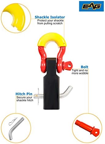 Reciador de engate de alvoroço de 2 polegadas da EAG com Red Isolador Amarelo e Hitch de 3/4 de polegada de 3/4 de polegada