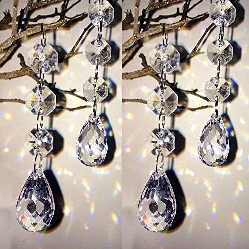 Ornamentos de cristal da árvore de Natal Hohiya 24pc Cristais de pendura de diamantes de diamante para peças centrais