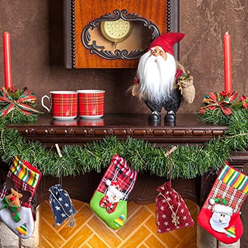 Kesyoo 1 Conjunto de bolsas de calendário de natal Decorações de contagem regressiva para decoração para decoração
