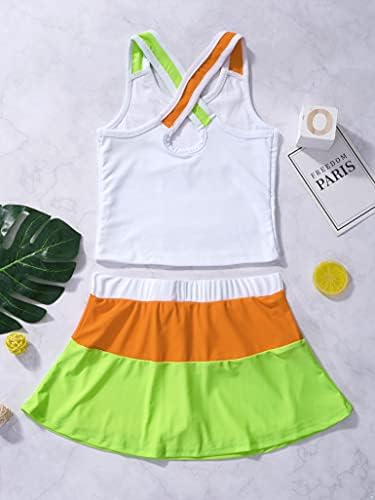 Loodgao Kids Girls Tank Top Top e Tennis Golf Skirt Conjunto de vestido de traje de traje de traje de