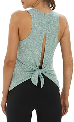 Bestisun Trey Back Treping Tops Open Back Back Gym Athletic Yoga Shirt Backless Musle Tanks for Women