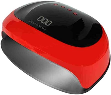 Lâmpada de unhas de indução inteligente e led de secadores de unhas 72W Mãos indolores e pés de cola UV de uso duplo 220V, vermelho