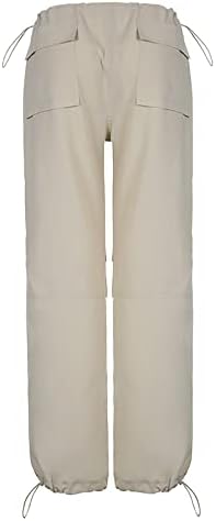 Calça de carga folgada feminina keusn calças de pára -quedas de pernas largas casuais calças de pára -quedas y2k