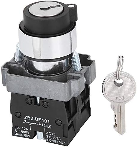 Interruptor de bloqueio de chave walfront 2 posições na chave de chave de metal com chave antioxidante