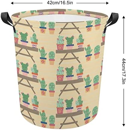 Cesta de lavanderia cactus01 cesto de lavanderia com alças cesto dobrável Saco de armazenamento de
