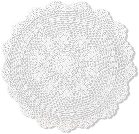 Gracebuy branco 15 polegada redonda de algodão redondo de algodão Placemat