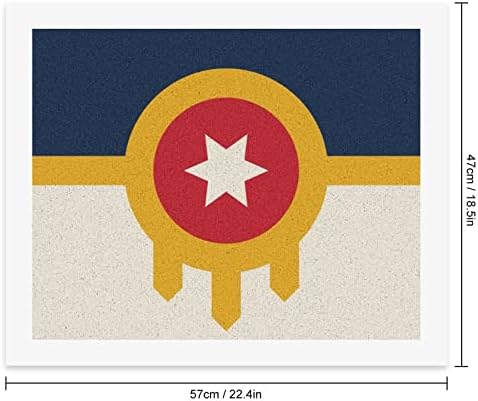 Tulsa Flag Diy Paint by Numbers Kits de pintura acrílica Fotos de artes de parede para decoração de