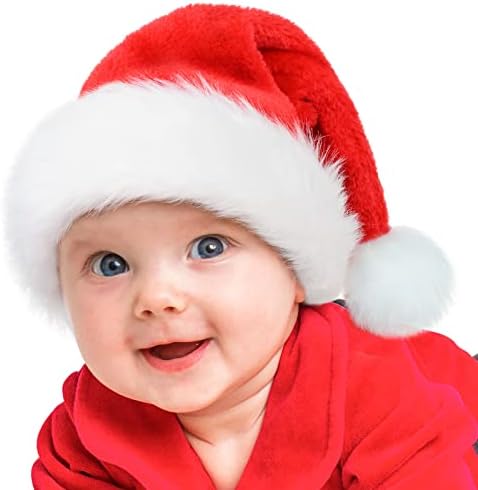 RJVW chapéu de Natal, chapéu de Papai Noel, chapéu de férias de Natal para adultos, chapéu de Papai