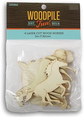 Horse não pintado formas de corte de madeira - 4 mini peças