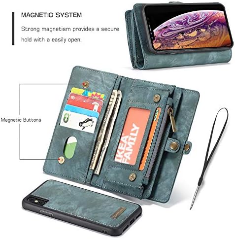 Para o iPhone XS Max Wallet Protector, a capa de couro, a carteira de celular destacável, o Magnetic Strong,