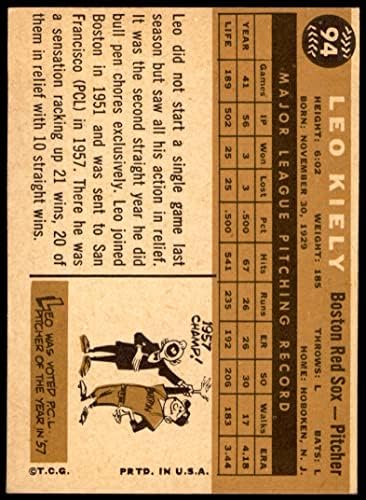 1960 Topps 94 Leo Kiely Boston Red Sox VG Red Sox
