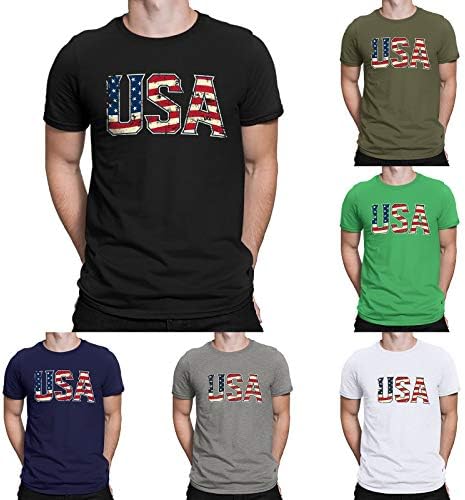 Camisetas masculinas de bandeira dos EUA