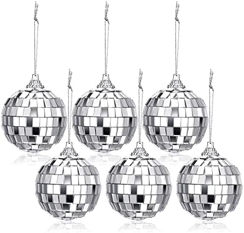 6 peças Mini bolas de discoteca de natal ornamentos pequenas bolas de disco