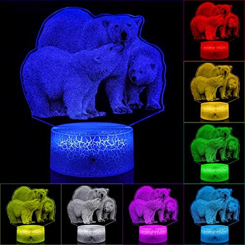 Haimily Led Bear Night Light Bear Gifts Para crianças com toque inteligente e 16 cores remotas Alterando