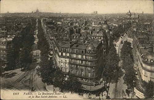 Le Boulevard Henri V et la Rue Saint-Antoine Paris, França Original Antique Post cartão