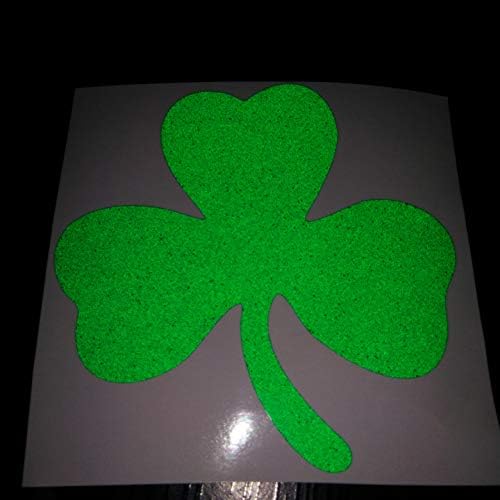 Cushystore 2x trevo de 3 folhas shamrock deixa bandeira irlandesa adesivos refletivos verdes adesivo
