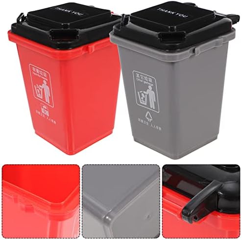 Alipis bancada mini recipientes 2pcs mini -calçada lixo e reciclagem pode mini calçada de lixo