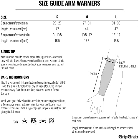 Aquecedores de braço de ciclismo térmico clássico GRIPGRAB Anti-deslizamento Mangas de braço de ciclismo