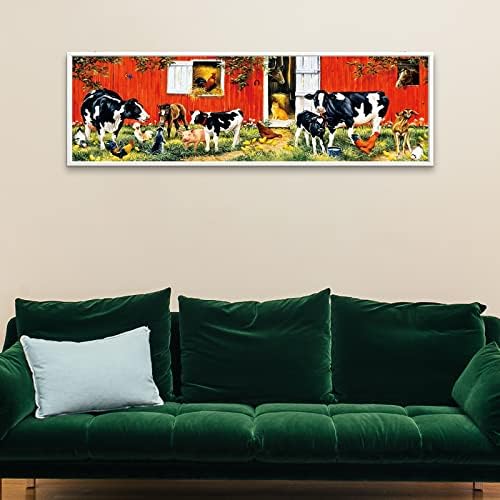Yalkin 5d Diamond Art Pintura ， kits de pintura de diamante de fazenda de vaca grande para adultos ， DIY Full