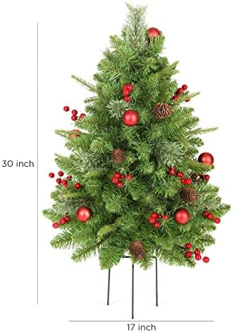 Lifefair de 30 polegadas de árvore de Natal ao ar livre de 2, decorações de chapéu de Natal de pré-iluminação,