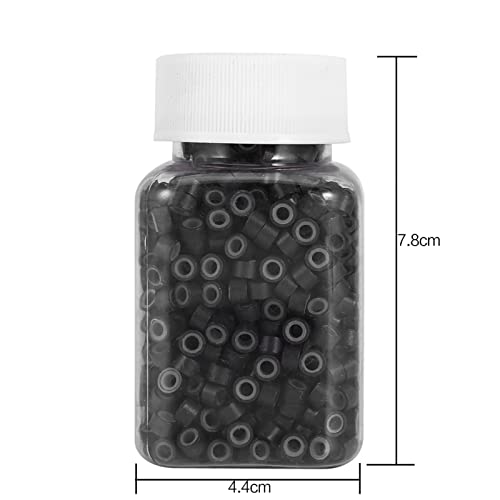 1000pcs/garrafas Extensões de cabelo micro anéis links contas, contas de silicone de 5 mm para extensões