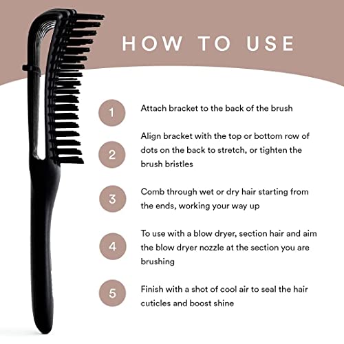 Wow Skin Science Flex Hair Deftanging Brush para cabelos encaracolados, ondulado, reto, texturizado
