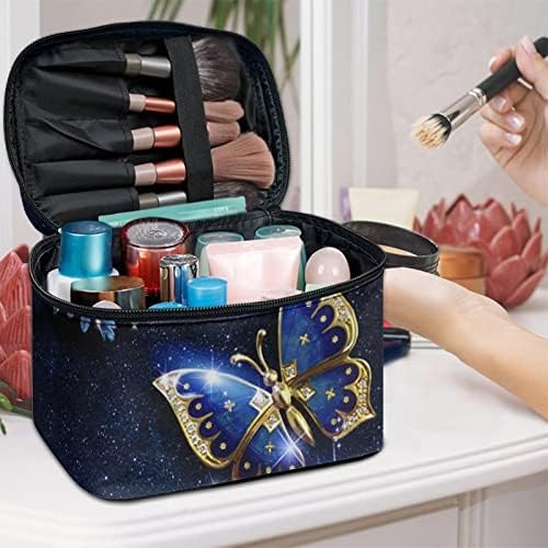 Para u projeta o suporte profissional de maquiagem de maquiagem Butterfly Print Makeup Bag Sacag de viagem