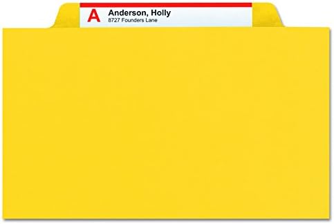 Pasta de arquivo de smead Pressboard, aba de 1/3 de corte, 1 Expansão, tamanho da letra, amarelo,
