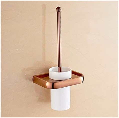 Heimp Rose Gold Gold Brush Pusher de estilo quadrado Montado com parede Montagem de vaso sanitário Copo Acessórios
