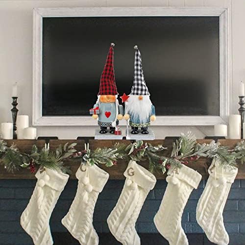 NEROSUN 11 polegadas 2 pacote de pacote decorações de natal Gnomos de madeira decoração de quebra -nozes para a mesa de casa Centroceces Indoor