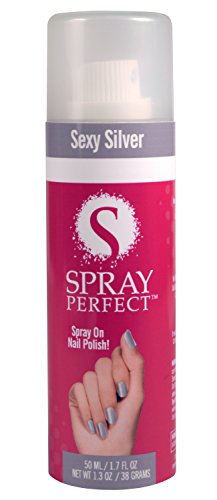 Almofadas de naturezas Spray Polso de unha perfeito, prata sexy, 2,0 onças, esmalte de spray: Manicure mais rápido