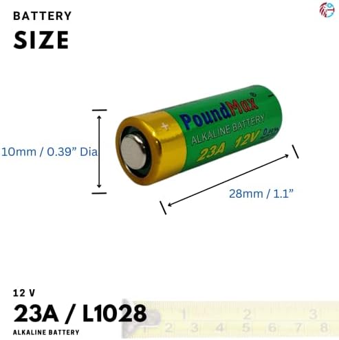 Poundmax 23a / L1028 Baterias 12V Pacote de combinação de bateria alcalina - 5 contagem