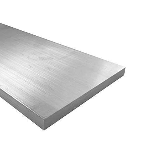 Barra plana de alumínio de 1/2 x 6, placa 6061, 2 polegadas de comprimento, estoque de moinho T6511