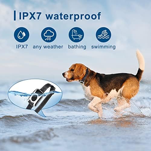 Sem choque ou colarinho de cachorro vibratório - colar de treinamento para cães à prova d'água e IPX7 com
