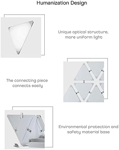 Painéis de luz inteligentes, lâmpada de parede Smart Ambient Light Board, combinação de triângulo, luz quântica