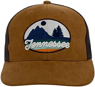 Coroas locais Tennessee Faux Suede Retro Views Trucker Snapback Ajusta Snapback Hat Tan