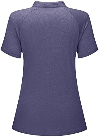 Camisetas de pólo de golfe feminino Crysully V de pescoço de manga curta, com camisa leve UPF50+