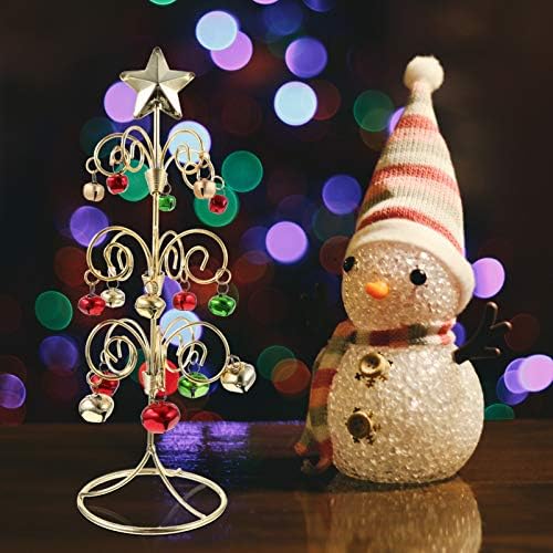 Bestoyard Decoração de Natal Tabótero Jingle Bell Árvore de Natal Metal Metal Exibir árvore Tree Decorativa
