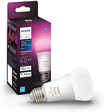 Philips Hue Branco e Color Ambiance A19 E26 LED BULL SMART & WHITE A19 LUMEN SMART LUZ SMART, 1100 LUMENS,