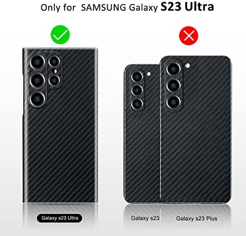 Caso de fibra de carbono para Samsung Galaxy S23 Ultra 6.8 , fibra de aramida real Slim Fit S23 Ultra Phone