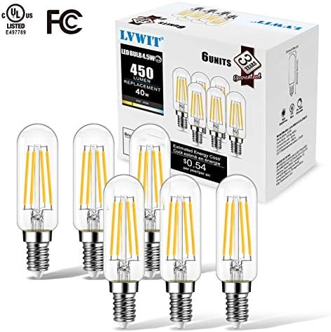 Lâmpadas LED de LVwit T6 LED 4,5W lâmpadas lideradas por candelabra e12 Base T25 Lâmpada Edison