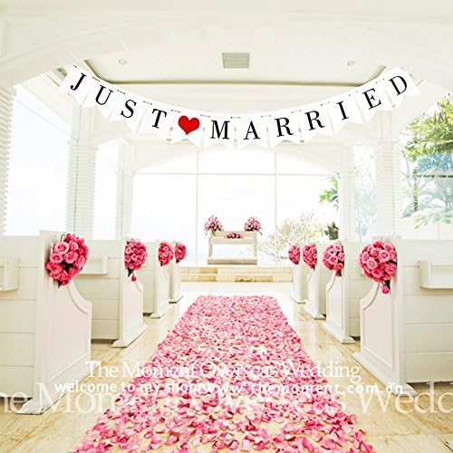 Conjunto de banner de casamento casado, decorações de casamento para recepção, chuveiro de noiva