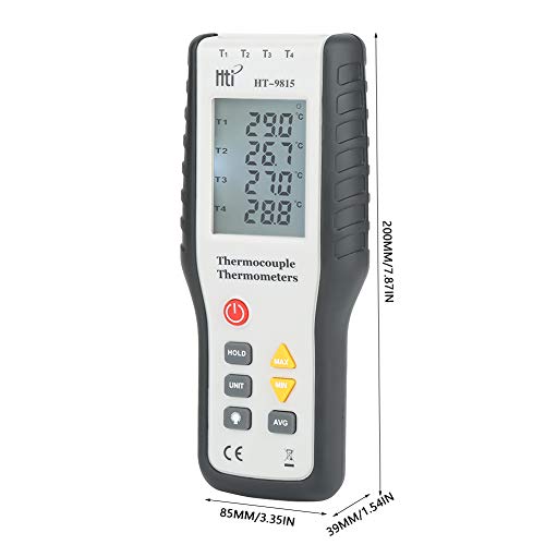 Termopar termômetro 4 canal K Tipo HT -9815 Testador de temperatura do termômetro digital LCD com
