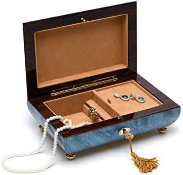 Arcado artesanal Blual Floral Inclay Italian 30 Note Music Box - Nutcracker Suite