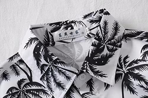 Camisas masculinas de verão casual camisetas florais elegantes de algodão para baixo de férias