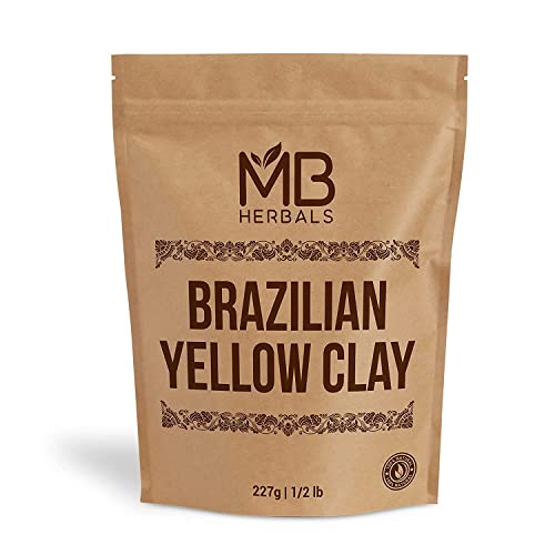 Clay amarela brasileira do malar 227G | Formulações de cuidados com a pele | Para pacotes de rosto e sabonete