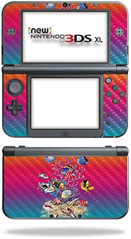 MightySkins Skin Fiber para Nintendo Novo 3DS XL - Madeira abstrata | Acabamento protetor de fibra de carbono