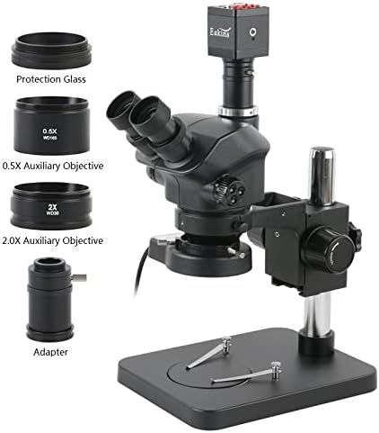 Acessórios para microscópio 48MP 2K Câmera de vídeo USB 7x-50x simul-focal microscópio trinocular zoom