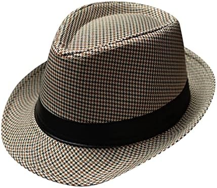 UNISSEX PLAID PRIM PRIM Fashion Designer Wide Brim roll up jazz chapéu chapéu de jogador com banda